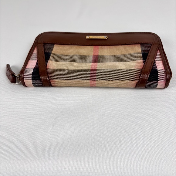 Burberry Brown Beige Fabric and Leather Leighton Continental Wallet Authentic - Picture 6 of 13